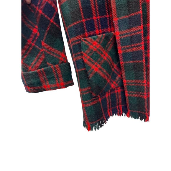 Locharron Vintage Made in Scotland Tartan Plaid Wool Blanket Coat - Picture 4 of 10
